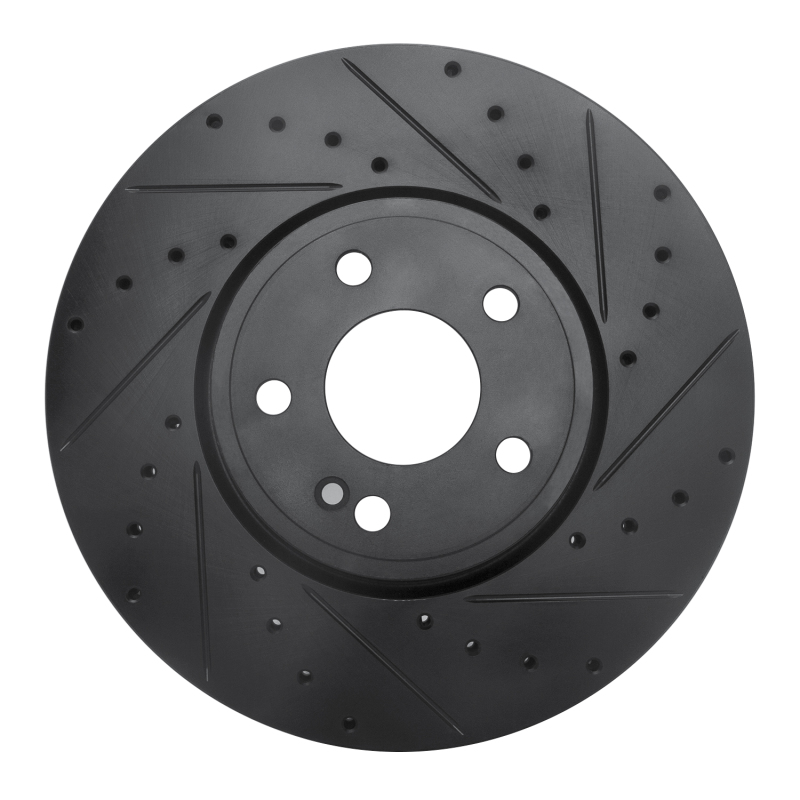 Mercedes-Benz A220 Brake Rotor (1) - Front Right - R1 Concepts - Drilled & Slotted - Black - `19-`26 Mercedes-Benz A220 Brake Rotor (1) - Front Right - R1 Concepts - Drilled & Slotted - Black - `19-`26